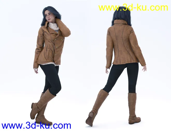 dForce Winter Trendy Outfit for Genesis 8 Female(s)模型的图片7