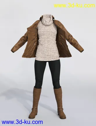 3D打印模型dForce Winter Trendy Outfit for Genesis 8 Female(s)的图片