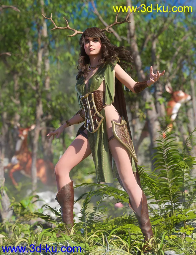 dForce Wood Warden for Genesis 8 Female(s)模型的图片1