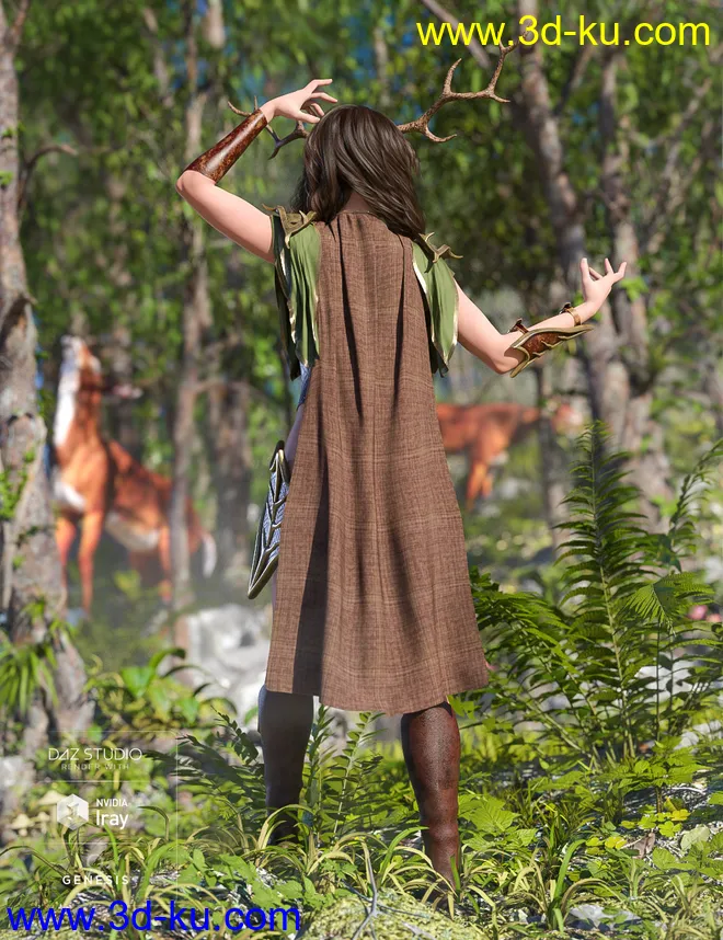 dForce Wood Warden for Genesis 8 Female(s)模型的图片3