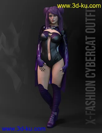 3D打印模型dForce X-Fashion Cybercat Outfit for Genesis 8 Female的图片