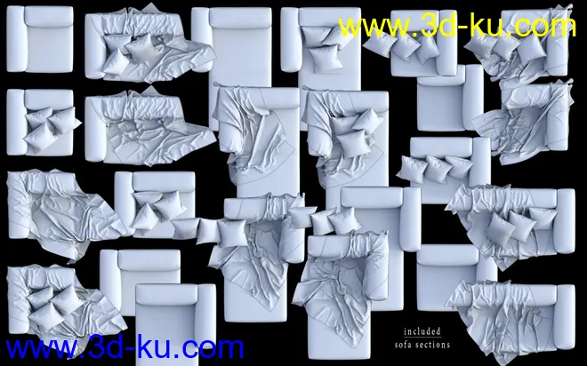 DGV_Modular Sofa & Props模型的图片8