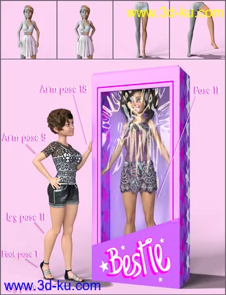 3D打印模型Doll Pose Kit for Bestie for The Girl 8的图片