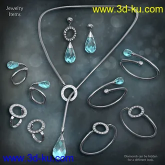 3D打印模型Droplet Jewelry for Genesis 8 Female(s)的图片