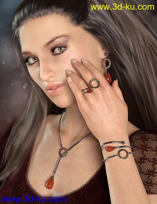 Droplet Jewelry for Genesis 8 Female(s)模型的图片3