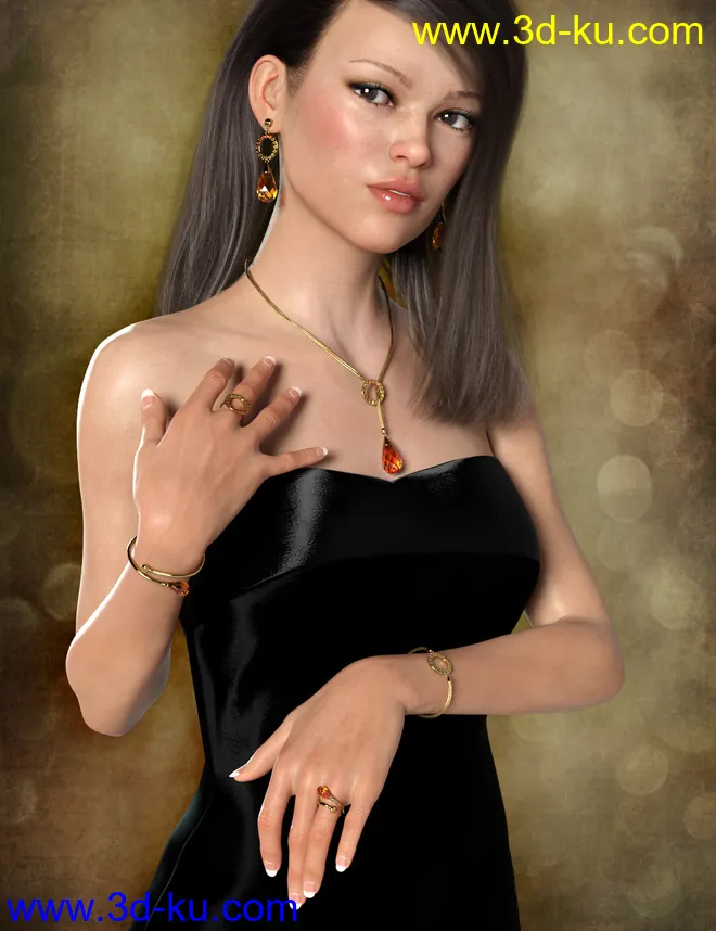 Droplet Jewelry for Genesis 8 Female(s)模型的图片4