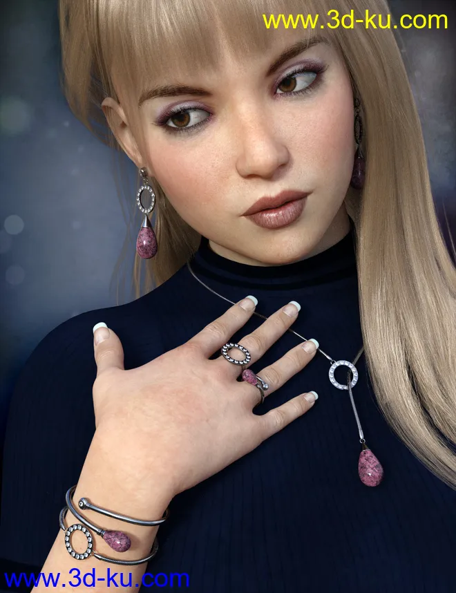Droplet Jewelry for Genesis 8 Female(s)模型的图片6