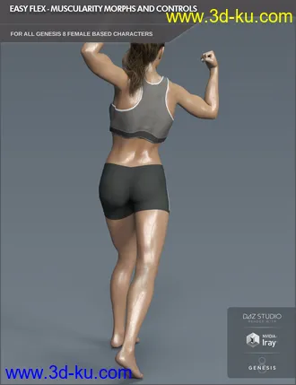 3D打印模型Easy Flex - Muscularity Morphs for Genesis 8 Female and Merchant Resource的图片