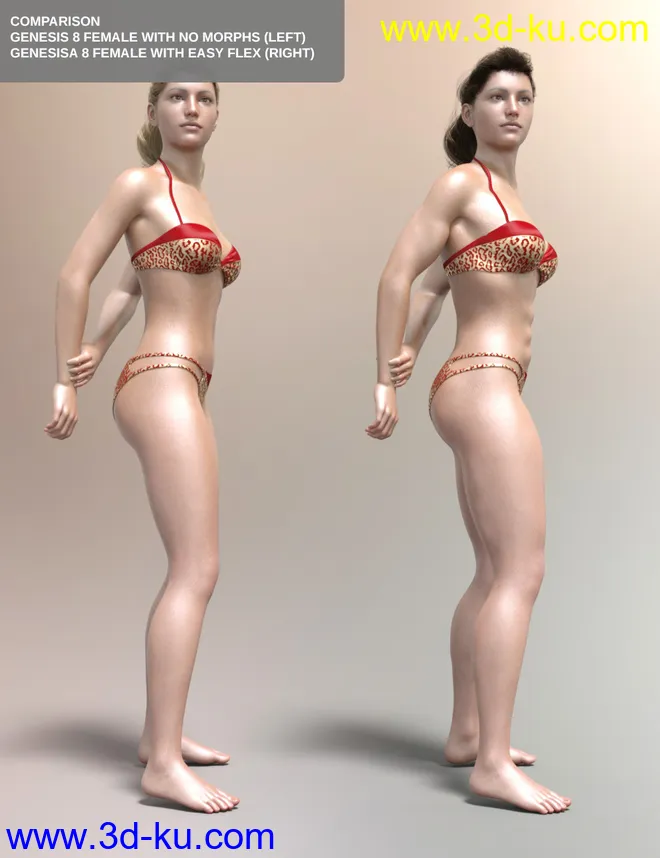 Easy Flex - Muscularity Morphs for Genesis 8 Female and Merchant Resource模型的图片5