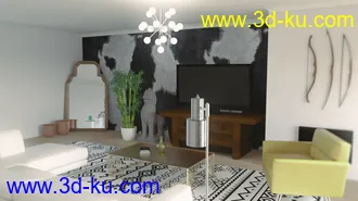 3D打印模型Eclectic Living Room的图片
