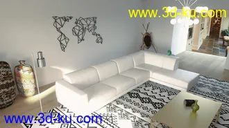 3D打印模型Eclectic Living Room的图片