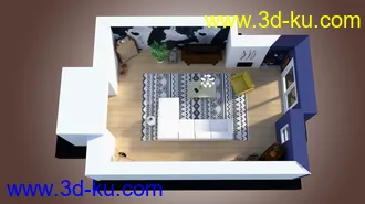 3D打印模型Eclectic Living Room的图片