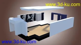 3D打印模型Eclectic Living Room的图片