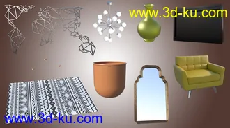 3D打印模型Eclectic Living Room的图片