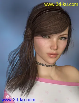 3D打印模型Effa Hair 2 for Genesis 3 and 8 Female(s)的图片