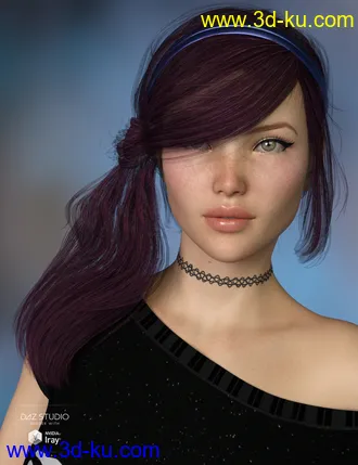 3D打印模型Effa Hair 2 for Genesis 3 and 8 Female(s)的图片