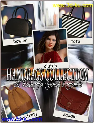 3D打印模型EJ Handbags Collection and Poses for Genesis 8 Female(s)的图片