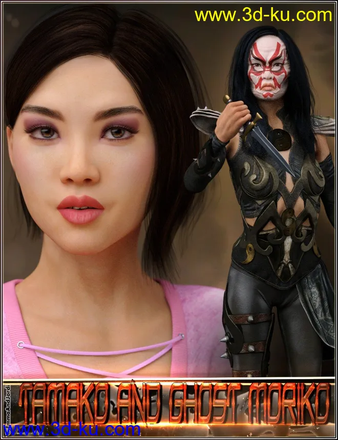 EJ Tamako And Ghost Moriko HD For Genesis 8 Female模型的图片1