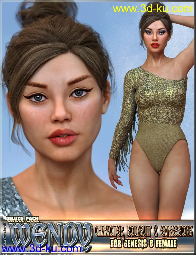 EJ Wendy Deluxe Pack For Genesis 8 Female模型的图片1
