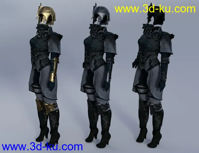 Elven Knight Armor Female Textures模型的图片7