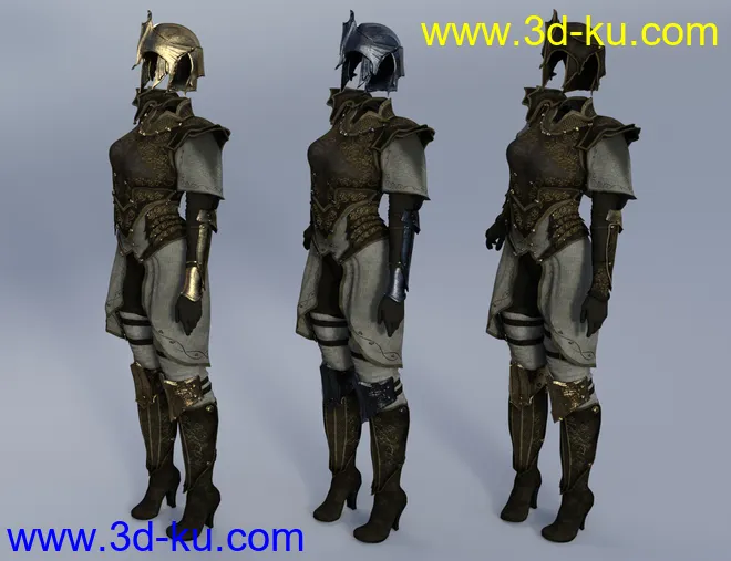 Elven Knight Armor Female Textures模型的图片8