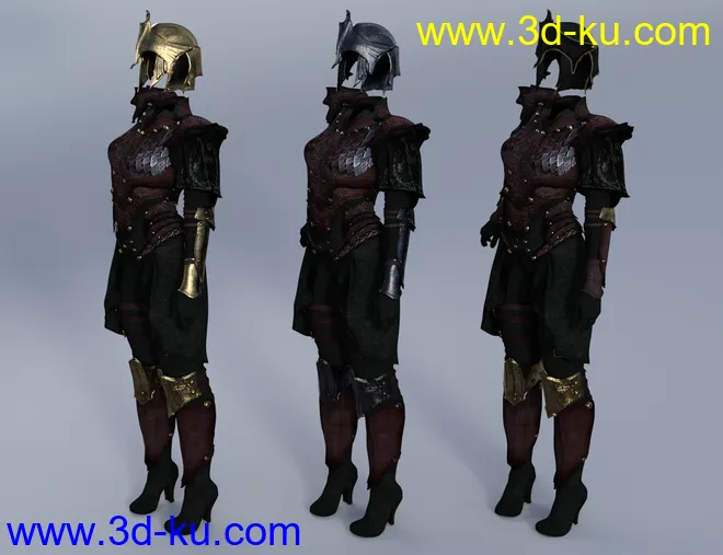 Elven Knight Armor Female Textures模型的图片9