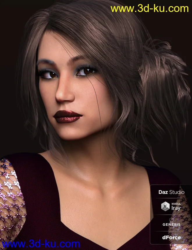 Emilya HD & Dress for Genesis 8 Female模型的图片6