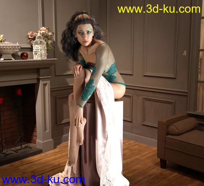 Emilya HD & Dress for Genesis 8 Female模型的图片8