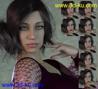 3D打印模型Emilya HD & Dress for Genesis 8 Female的图片