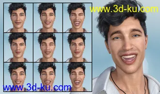 3D打印模型Emotional Guy - Expressions for Genesis 8 Male(s) and Owen 8的图片