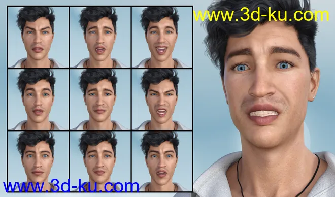 Emotional Guy - Expressions for Genesis 8 Male(s) and Owen 8模型的图片3