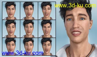 3D打印模型Emotional Guy - Expressions for Genesis 8 Male(s) and Owen 8的图片
