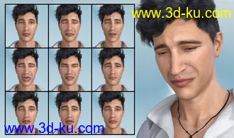 3D打印模型Emotional Guy - Expressions for Genesis 8 Male(s) and Owen 8的图片