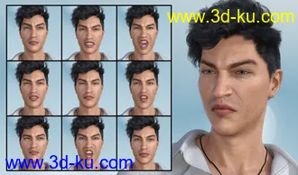 3D打印模型Emotional Guy - Expressions for Genesis 8 Male(s) and Owen 8的图片