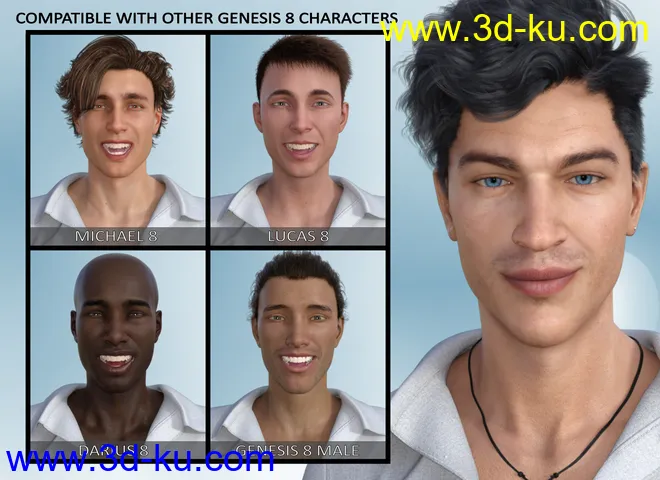 Emotional Guy - Expressions for Genesis 8 Male(s) and Owen 8模型的图片8