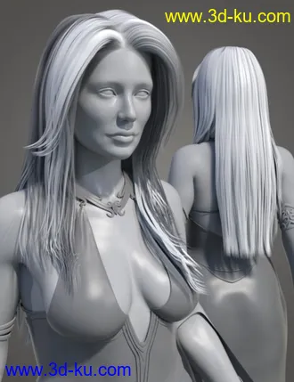 3D打印模型Ethereal Goddess Hair for Genesis 8 Female(s)的图片