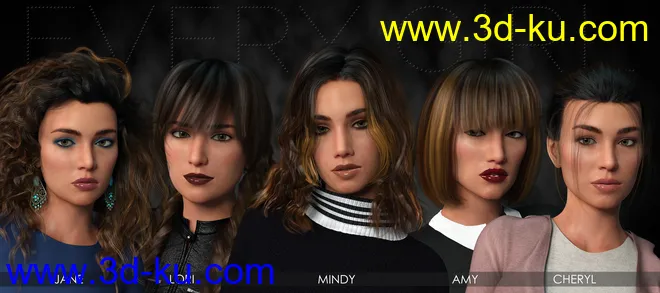 Every Girl HD Kit for Genesis 8 & 3 Female模型的图片6