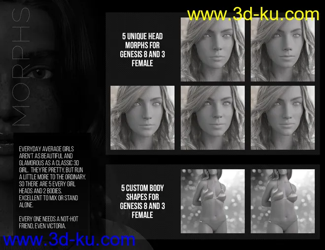 Every Girl HD Kit for Genesis 8 & 3 Female模型的图片8