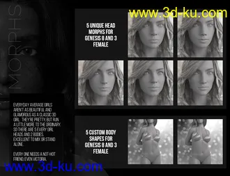 3D打印模型Every Girl HD Kit for Genesis 8 & 3 Female的图片