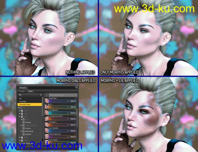 Face Bruises Morphs for Genesis 3 & 8 Female(s)模型的图片3
