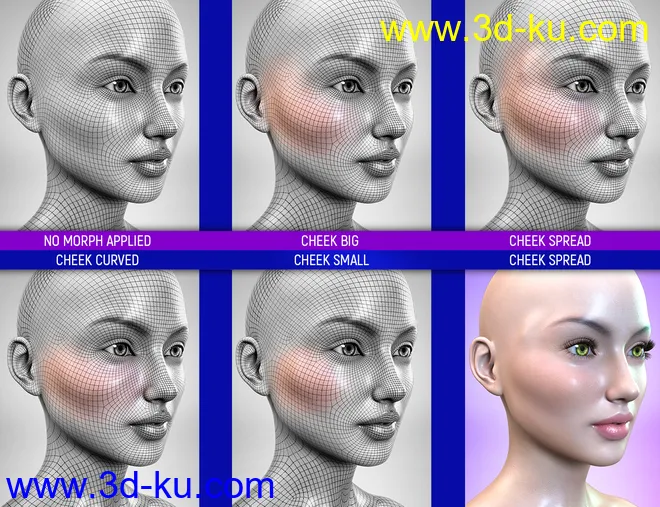 Face Bruises Morphs for Genesis 3 & 8 Female(s)模型的图片4