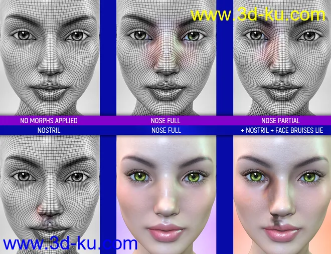 Face Bruises Morphs for Genesis 3 & 8 Female(s)模型的图片14