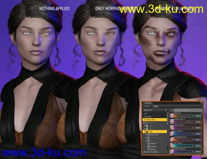 Face Bruises Morphs for Genesis 3 & 8 Female(s)模型的图片15