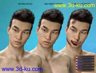 3D打印模型Face Bruises Morphs for Genesis 3 and 8 Male(s)的图片