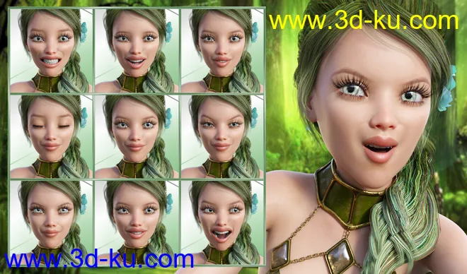 Fairytale - Expressions for Genesis 8 Female and Rynne 8模型的图片2