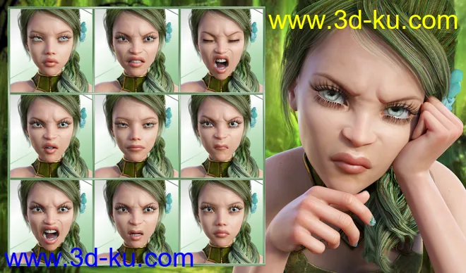 Fairytale - Expressions for Genesis 8 Female and Rynne 8模型的图片3