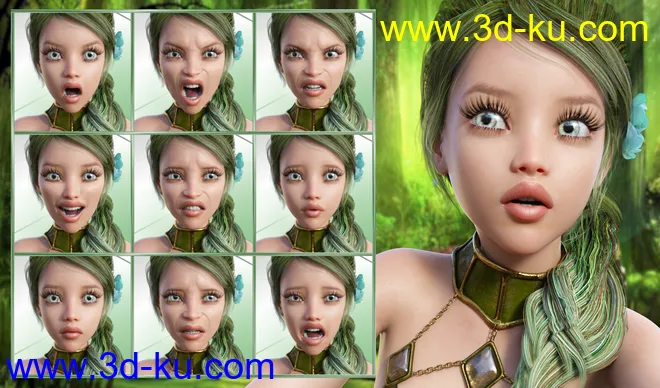 Fairytale - Expressions for Genesis 8 Female and Rynne 8模型的图片4