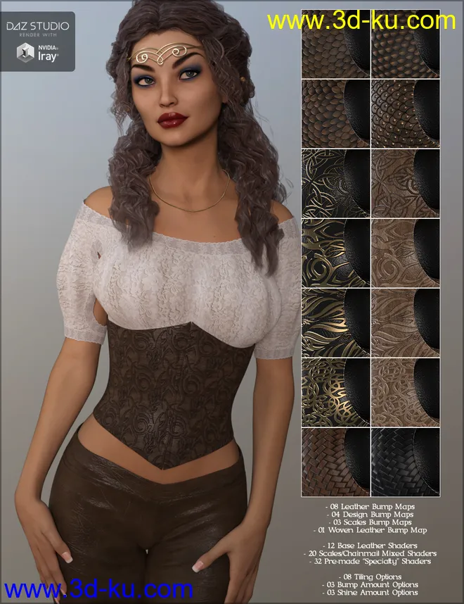 Fantasy Leather Iray Shaders模型的图片6
