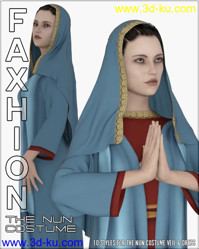Faxhion - dForce Nun Costume模型的图片1
