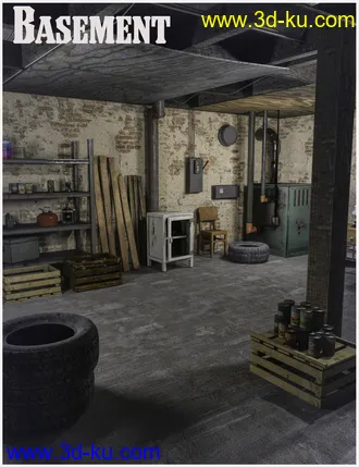 3D打印模型FG Dusty Basement With Poses For Genesis 8 Female(s)的图片
